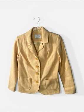 True Vintage Traditionals 100% Wool Tweed Lined Blazer ILGWU 1970s Union Tag